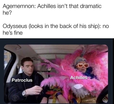 Zagreus And Achilles, Mythology Memes Funny, Greek Gods Funny, Greek Memes Mythology, Greek Mythology Memes Funny, Greek Mythology Funny, Funny Mythology, Funny Greek Mythology, Mythology Funny