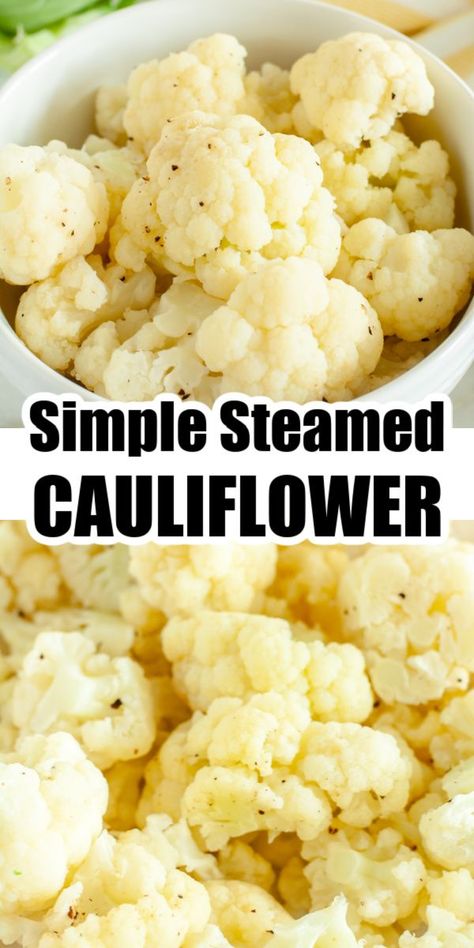 Steamed cauliflower in a bowl. Microwave Chicken Recipes, Microwave Cauliflower, Pressure Cooker Recipes Chicken, Crockpot Chicken And Noodles, Oven Chicken Recipes, Steamed Cauliflower, Cauliflower Dishes, Healthy Side Dish, Healthy Vegetable Recipes