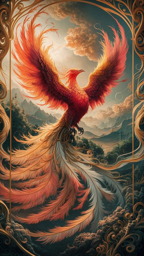 Phoenix Artwork Paintings, Pheonix Aestethic Wallpaper, Real Phoenix Bird, Phoenix Rising From Ashes, Phoenix Mythology, Flying Phoenix Tattoo, Most Beautiful Tattoos, Phoenix And Dragon, Traditional Panther Tattoo