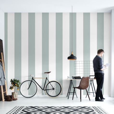 Elevate your space with our stunning collection of modern geometric wallpapers. From sleek lines to bold shapes, these designs add a contemporary touch to any room. Transform your walls and create a statement with our stylish wallpapers today. #Wallpaper #ModernDecor #GeometricDesign #InteriorDesign #HomeDecor #WallArt #ContemporaryStyle #BoldPatterns #DecorInspo #StatementPiece Blue Striped Walls, White Striped Wallpaper, Stripes Pattern Wallpaper, Gray Interiors, Stripe Wall, Striped Walls, Pastel Decor, Grey Decor, Wallpaper Modern