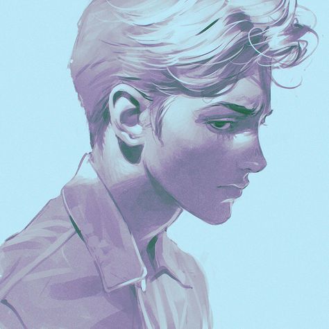 Kuvshinov Ilya, Typographie Logo, Digital Painting Portrait, Male Character, Arte Inspo, Side Profile, Boy Art, Homestuck, A Drawing