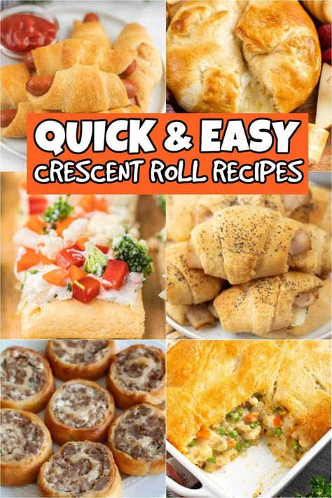 Best Crescent Roll Recipes Dinners To Make With Crescent Rolls, Crescent Roll Snack Recipes, Crescent Roll Recipes Appetizers, Crescent Roll Dough Recipes, Refrigerator Rolls, Nutella Crescent Rolls, Pillsbury Crescent Recipes, Easy Crescent Roll Recipes, Crescent Roll Recipes Dessert