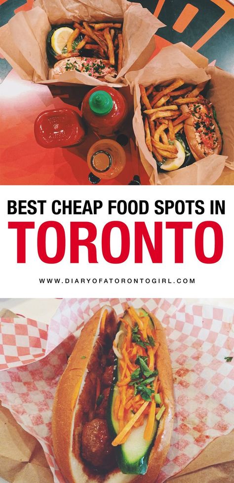 You don't have to break your wallet to find great food in Toronto. Here's where to find the best cheap food spots in the city! Toronto Canada Food, Toronto Food Bucket List, Food In Canada, Toronto Vacation, Toronto Summer, Pork Belly Bao, Canada Winter, Toronto Girls, Canada Trip