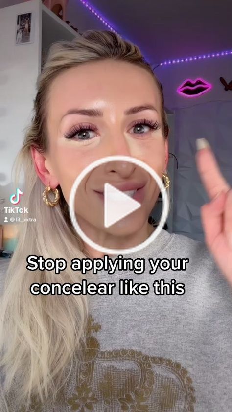 How To Use Concealer For Beginners Video, Concealer Hacks Tiktok, Concelear Hacks, Concelear Tips Makeup Tricks, How To Put Concealer On, How To Put On Concealer, Concelear Application, Concelear Makeup, Where To Put Concealer