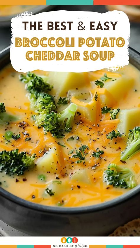 Looking for a cozy, easy soup recipe? This Comforting Broccoli Potato Cheddar Soup is perfect for cold days! With creamy Velveeta cheese, tender broccoli, and hearty potatoes, it’s an easy-to-make crockpot meal that your whole family will love. Pin now and enjoy the ultimate comfort food! Easy Spicy Broccoli Cheddar Potato Soup, Broccoli Potato Cheese Soup Crockpot Easy Recipes, Potatoe Broccoli Soup Crockpot, Cheesy Broccoli Soup With Velveeta, Broccoli Cheddar Potato Soup Crockpot, Broccoli And Cheddar Soup Crockpot, Cheddar Potato Soup Crockpot, Broccoli Potato Cheese Soup Crockpot, Crockpot Potato Broccoli Cheddar Soup