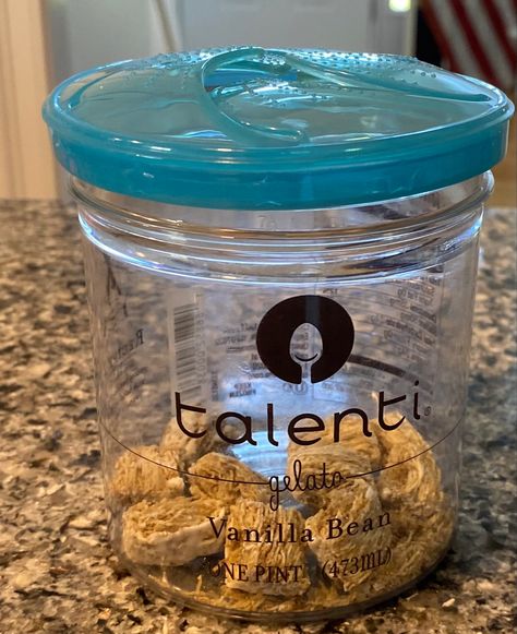 Upcycle talenti container into a larger snack cup Talenti Container Ideas, Talenti Gelato, Container Ideas, Upcycle Ideas, Snack Cups, Vanilla Bean, Fall Recipes, Snack Recipes, Vanilla