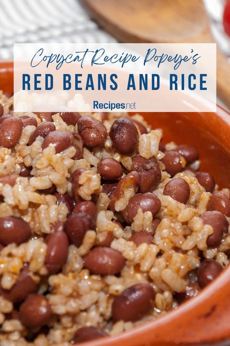 Craving that classic Popeyes flavor? Unlock the secret with this Copycat Popeyes Red Beans and Rice recipe! It's easy to make and tastes just like the real deal. Whether you're missing Louisiana or just want a taste of that Cajun magic, this recipe delivers. Whip up a batch for your next meal and enjoy the savory goodness of homemade red beans and rice. Get the full recipe and spice up your dinner tonight! Drop by Recipes.net for more fast food copycat recipes. Creole Red Beans And Rice Recipe, Red Beans And Rice Recipe Quick, Popeyes Red Beans And Rice, Popeyes Red Beans, Popeyes Red Beans And Rice Recipe, Fast Food Copycat Recipes, Food Copycat Recipes, Fast Food Copycat, Cajun Red Beans And Rice Recipe