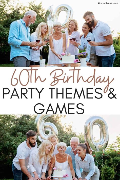 Turning 60 is a big deal! These fun 60th birthday party themes and games for adults will make the milestone birthday something special! #60thbirthday #turning60 60th Birthday Celebration Ideas, 60th Birthday Ideas For Mom Party, 60th Birthday Ideas For Women, 60th Birthday Party Themes, 60th Birthday Theme, 60th Birthday Ideas For Dad, 60th Birthday Ideas For Mom, Man Birthday Party, Surprise 60th