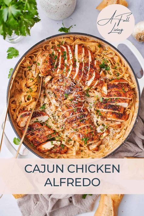 Cajun Chicken Alfredo Recipe, Fetuccini Alfredo, Chicken Alfredo Recipe, Creamy Alfredo Sauce, Cajun Chicken Alfredo, Homemade Cajun Seasoning, Pasta Recipes Alfredo, Fettuccine Alfredo Recipes, Chicken Alfredo Recipes