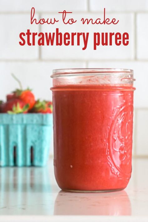 Strawberry Puree Recipe, Pureed Food, Strawberry Recipe, Starbucks Strawberry, Recipe Strawberry, Fruit Puree, Strawberry Puree, Easy Strawberry, Pureed Food Recipes