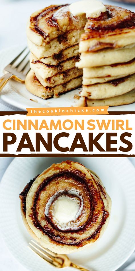 Indulge in a delicious and easy breakfast with these homemade Cinnamon Swirl Pancakes. Perfect for a lazy Sunday morning or a special occasion, these pancakes are sure to satisfy your sweet tooth. Cinnamon Swirl Pancakes Recipe, Strawberry Cake Mix Pancakes, Filled Pancake Recipe, Easy Recipes With Pancake Batter, Pancake Recipe Different Flavors, Pancake Recipes Homemade, Easy Cinnamon Roll Pancakes, Pancake Recipe With Pancake Mix Easy, Vanilla Cinnamon Pancakes