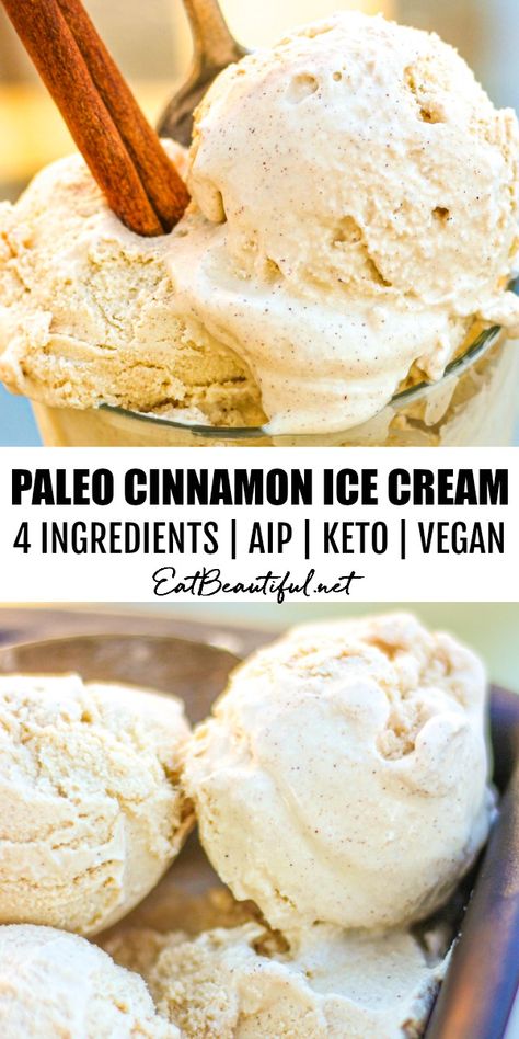 Ice Cream Keto, Aip Keto, Aip Diet Recipes, Food Recipes Dessert, Paleo Ice Cream, Autoimmune Paleo Recipes, Aip Paleo Recipes, Aip Desserts, Cinnamon Ice Cream