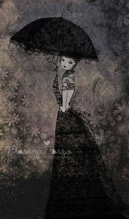 ♥ Mary Cassatt, Umbrella Art, Goth Art, Goth Aesthetic, Gothic Art, Funky Art, A Drawing, Pretty Art, Dark Art