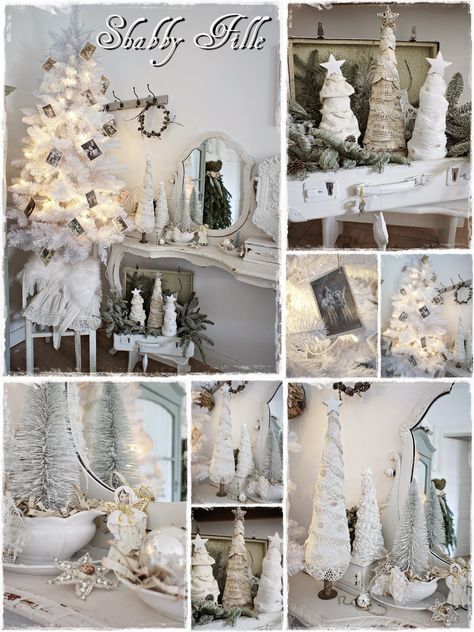 Shabby Fille Shabby Chic Weihnachten, Disney Fairytale Wedding Dress, Christmas Homes, Fairy Lights Decor, Xmas Theme, Shabby Christmas, Shabby Chick, Noel Diy, Shabby Chic Christmas