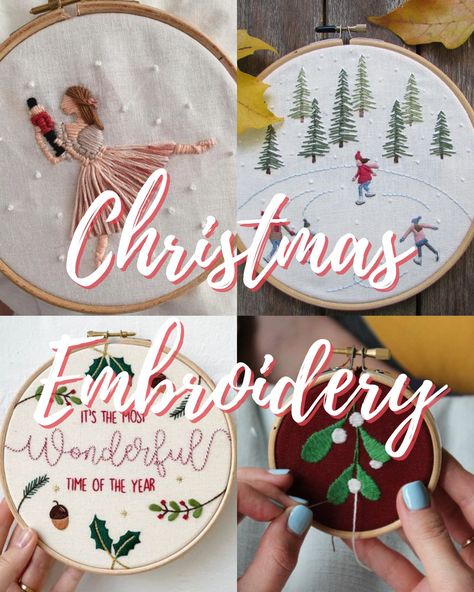 Simple Embroidery Christmas, Free Embroidery Patterns Christmas, Christmas Embroidery Ideas Simple, Simple Christmas Hand Embroidery, Funny Christmas Embroidery, Christmas Name Embroidery, Easy Christmas Embroidery, Simple Christmas Embroidery, Christmas Embroidery Patterns Free