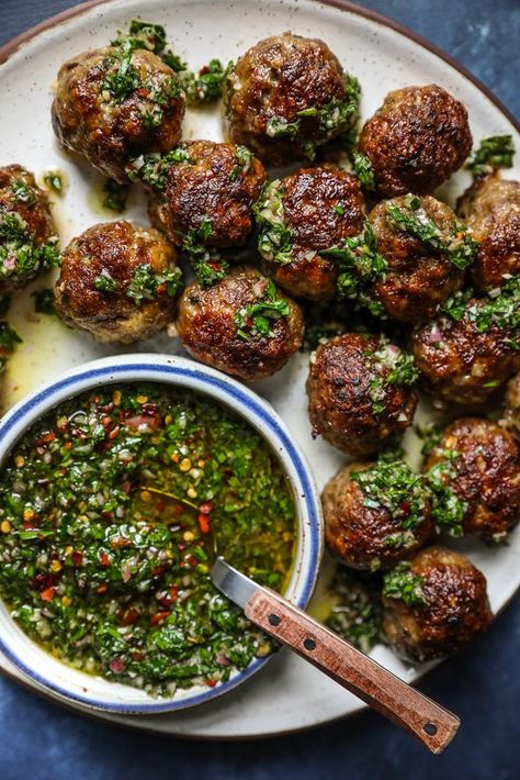 Chimichurri Meatballs, The Modern Proper, Modern Proper, Best Meatballs, Big Salad, Nyt Cooking, God Mat, Idee Pasto Sano, Meatball Recipes