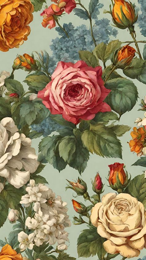 #wallpaper #phonewallpaper #vintage #flowers Magic Decor, Optical Illusion Tattoos, Illusion Tattoos, Vintage Floral Wallpaper, Vintage Floral Backgrounds, Flower Background Images, Vintage Floral Wallpapers, Vintage Flowers Wallpaper, Victorian Flowers