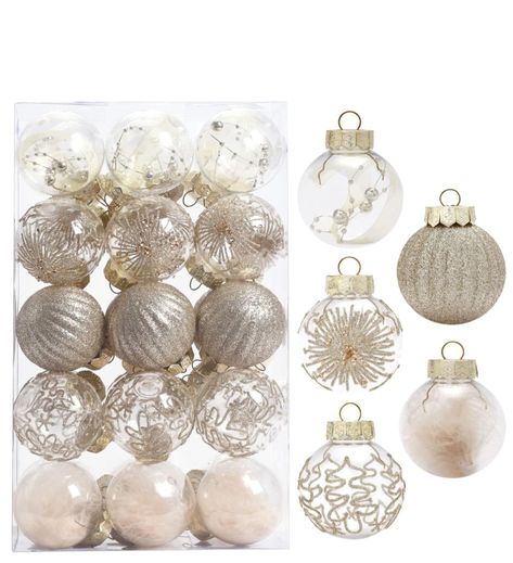 60MM/2.36" Christmas Ball Ornaments, 30PCS Shatterproof Decorative Hanging Ball Ornament with Stuffed Delicate Decorations, Xmas Tree Balls for... Xmas Baubles, Christmas Ball Ornaments, Christmas Decorations Wreaths, Ball Decorations, Christmas Ornament Sets, Christmas Ball, Deck The Halls, Ball Ornaments, Holiday Decor Christmas