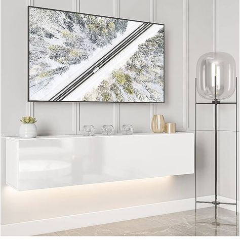 Floating shelf tv wall