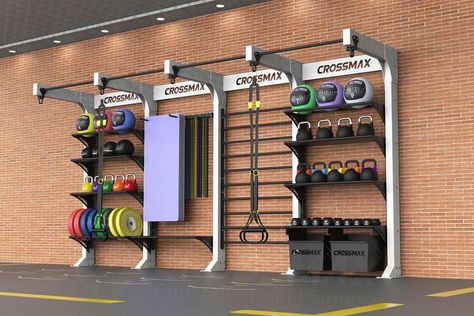 Multi-functional Gym Equipment Storage Rack for sale in China Gym Equipment Storage, Fitness Equipment Storage, Fitness Design Gym, Crossfit Home Gym, Fitness Storage, Gym Rack, Sports Equipment Storage, Boutique Gym, Gym Storage