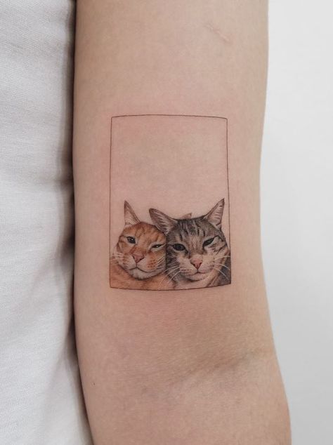 Minimal Cat Tattoo, Cat Portrait Tattoos, Kitty Tattoos, See Tattoo, Cute Cat Tattoo, Tattoo Mini, Inspiration Tattoos, Cat Tattoos, Cat Tattoo Designs