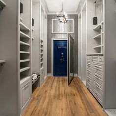 Master Closet with Walk in Safe - contemporary - closet - houston - Jonathan Ivy Productions. Would like a closet safe/built-in Walk In Safe, Hidden Safe Ideas, Closet Safe, Safe Ideas, Hidden Closet, Contemporary Closet, Hidden Safe, Fort Knox, Closet Layout