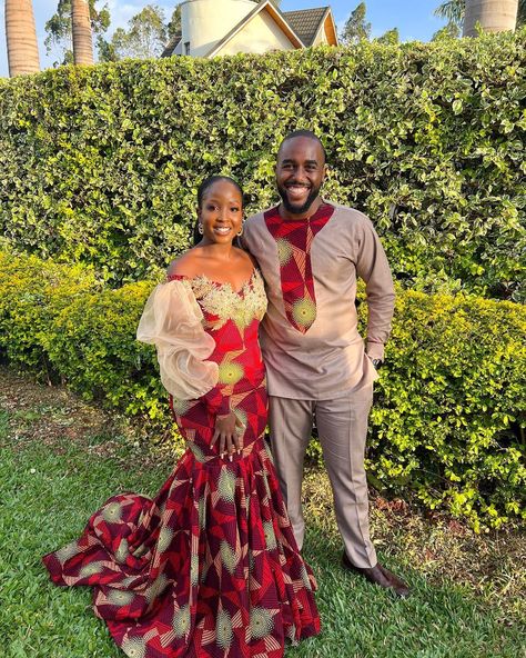 Couple Traditional Outfits African, Traditional Outfits African, Couples African Outfits, African Weddings, African Traditional Wedding Dress, Ankara Long Gown Styles, Traditional Gowns, Traditional African Clothing, African Traditional Wedding