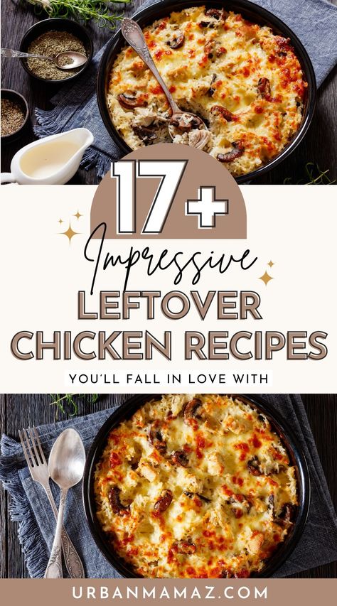 Looking for impressive leftover chicken recipes you'll fall in love with? Check out this ultimate list of 17+ best leftover chicken recipe ideas you'll make again and again! Easy Recipes With Leftover Chicken, Chicken Recipes Leftover, Chicken Left Overs, Easy Leftover Chicken Recipes Simple, Reuse Chicken Leftovers, Recipe Leftover Chicken, Recipes With Leftover Fried Chicken, Ways To Use Leftover Chicken, Leftover Italian Chicken Recipes