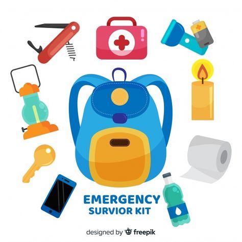 Creative emergency survival kit in flat ... | Free Vector #Freepik #freevector #medical #doctor #health #science Emergency Survival Kit, Medical Doctor, Flat Style, Survival Kit, Health Science, Fashion Flats, Graphic Resources, Vector Free, Medical