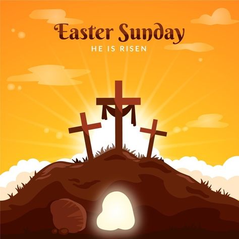 Sunday Illustration, Easter Sunday Images, Easter Poster Design, Easter Graphic Design, Easter Friday, Monday Vibes, Easter Poster, Sunday Images, Easter Festival