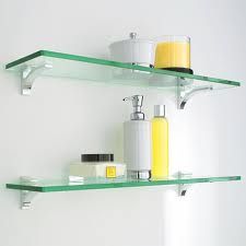 above the toilet Diy Rustic Bathroom, Glass Bathroom Shelves, Glass Shelves In Bathroom, Glass Shelves Decor, Glass Shelf Brackets, Glass Shelves Kitchen, Floating Glass Shelves, Glass Wall Shelves, Kitchen Glass