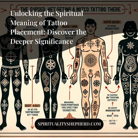 Struggling to grasp the connection between spirituality, energy and tattoo placement? Unearth the spiritual meanings behind your ink and deepen your understanding of your personal power and transformation through engaging, easy-to-understand information. Pin this now to unlock a new wave of insights about self expression and spirituality anytime you need a gentle reminder. Spiritual Meaning Of Tattoo Placement, Tattoo For Empaths, Spiritual Tattoo Placement Meaning, Lemuria Tattoo, Spiritual Tattoo Placement, 9 Ether Beings Tattoo, Tattoo Placement Meaning Chart, Tattoo Placement Spiritual Meaning, Grounded Tattoo Ideas