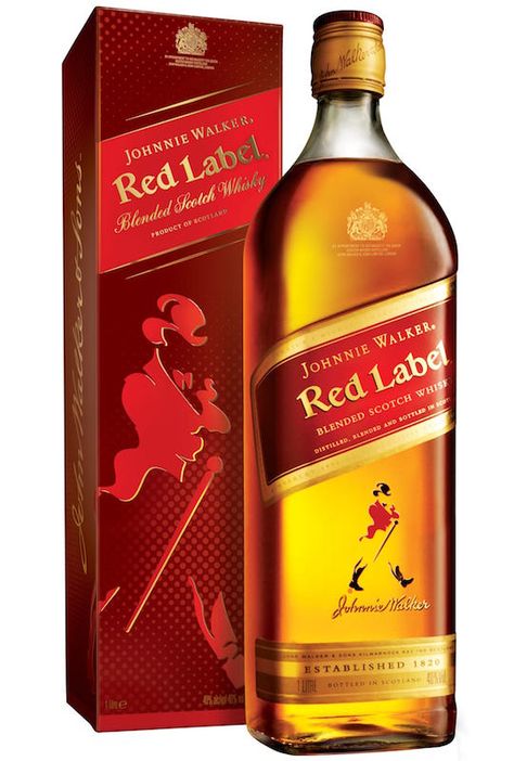 Johnnie Walker Red Label Whisky Whisky Red Label, Johnnie Walker Gold Label, Johnnie Walker Whisky, Johnnie Walker Red Label, Bourbon Cherries, Blended Scotch Whisky, Johnnie Walker, Wine Bottle Labels, Red Label