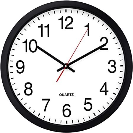 Amazon.com: Bernhard Products Black Wall Clock, Silent Non Ticking - 16 Inch Extra Large Quality Quartz Battery Operated Round Easy to Read Home/Office/Business/Kitchen/Classroom/School Clocks : Home & Kitchen Extra Large Wall Clock, Office Clock, Black Numbers, Black Wall Clock, Colorful Frames, Clock Decor, Large Wall Clock, Large Clock, Chrome Frame