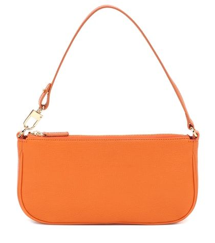 Baguette Bags, Fancy Bags, Baguette Bag, Cute Purses, Orange Bag, Goat Leather, Shoe Print, Colour Combinations, The Bag