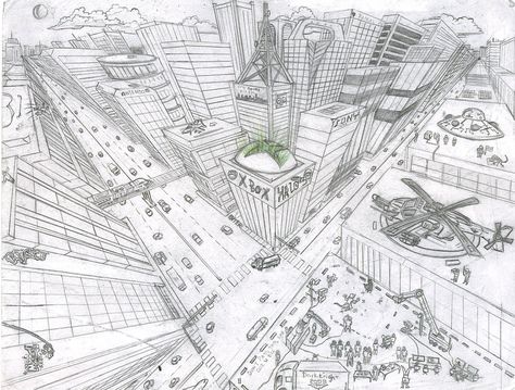 city in 2 point perspective | well, staring from there I began to exercise my own drawing and ... Love Communication, 3 Point Perspective, Three Point Perspective, House Design Drawing, Cityscape Drawing, Architecture Blueprints, Perspective Drawing Architecture, One Point Perspective, City Drawing