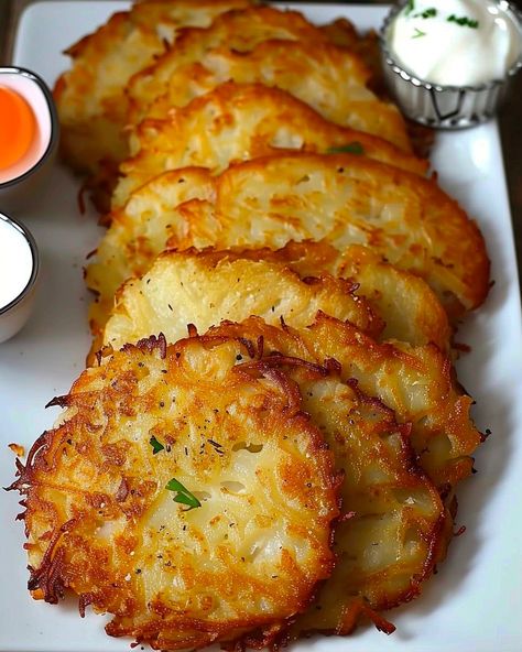 German Potato Pancakes - Easy DIY Recipes Potato Rosti Recipe, Rosti Recipe, Potato Pancakes Easy, German Potato Pancakes, Potatoe Pancake Recipe, Heavenly Recipes, Mini Potatoes, German Potato, German Potatoes