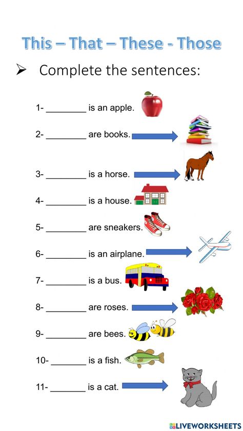 These Or Those Worksheet, Use Of These And Those Worksheet, Second Class English Worksheet, This Is That Is These Are Those Are, What Are These Those Worksheet, English Exam For Grade 1, Ukg Worksheets English, English Homework, English Grammar For Kids