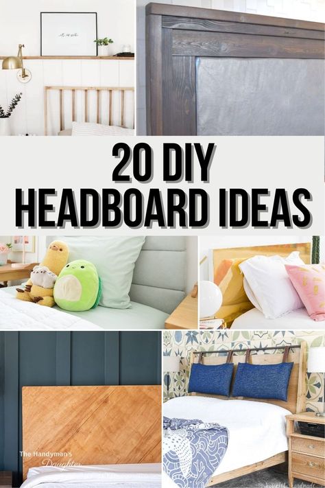 Looking for headboard ideas? Check out this list of 20 easy DIY headboard projects to create the perfect look for your bedroom on a budget! Diy Headboard Projects, Diy Headboard Ideas Easy, Diy King Size Headboard, Easy Diy Headboard, Unique Headboard Ideas, Diy King Headboard, Wall Headboard Ideas, Girls Headboard, Cheap Headboard