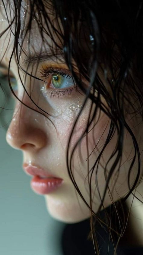 얼굴 드로잉, Portrait Inspiration, 인물 사진, Girly Art, Wet Hair, Surreal Art, Beauty Face, Girl Face, Beautiful Eyes