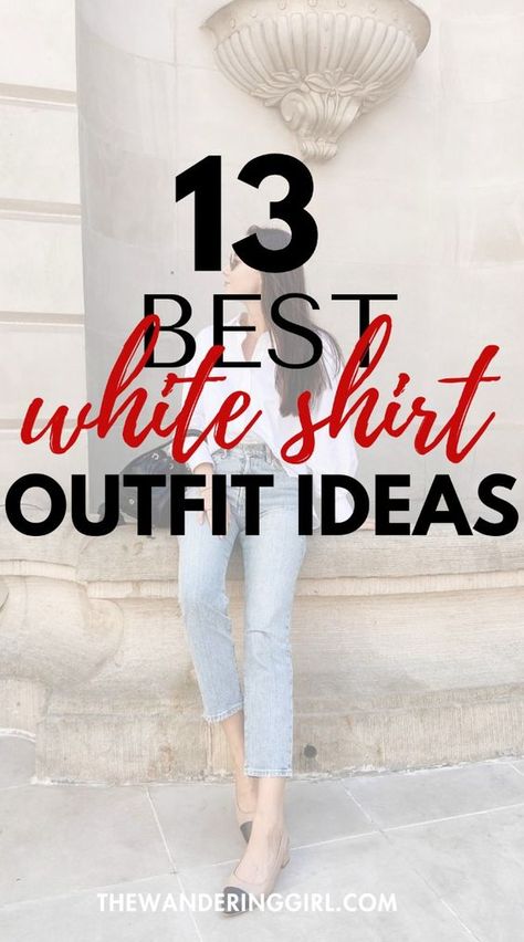 Wondering what to wear with a white shirt? This post shows you 13 amazing white shirt outfit ideas that look not too formal but also very classy and elegant. These classy white button down shirt ideas are great to wear to work or for a casual everyday outfit. If you ever get stumped on how to style a white button down shirt, save this post! White Shirt Outfit Women Classy, White Shirt Outfit Ideas, White Shirt Dress Outfit, White Button Down Outfit, Button Shirt Outfit, White Blouse Outfit, Collared Shirt Outfits, White Shirt Outfit, White Tshirt Outfit