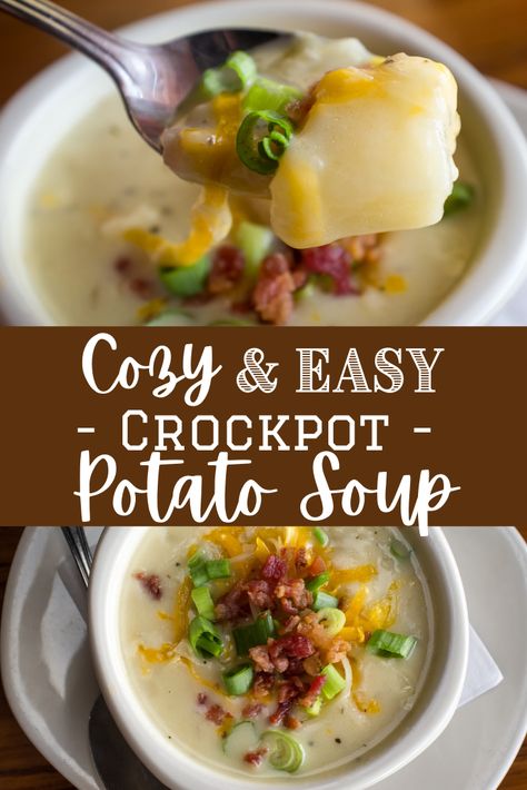 Yukon Gold Potato Soup Crock Pot, California Dreaming Potato Soup, Crockpot Potato Soup Healthy, Crockpot Gluten Free Potato Soup, Crockpot Potato Soup No Cream Cheese, Potato Soup With Half And Half, Potato Soup With Cream Of Chicken, Cheap Potato Soup, Potato Soup Without Cream Cheese