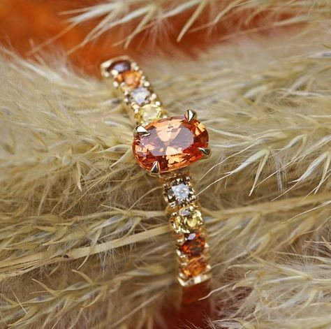 Orange Engagement Ring, Coloured Diamonds, Orange Ring, Cognac Diamonds, Colored Engagement Rings, Bespoke Rings, Bespoke Engagement Ring, Orange Wedding, Orange Sapphire