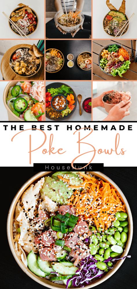 Kimchi Poke Bowl, Protein Poke Bowls, Poke Recipes Bowl, Pole Bowl Recipe, Spicy Bowl Recipes, Poke Salad Recipe, Poke Bowl Dressing, Poke Bowl Ideas, Poke Bowl Recipes