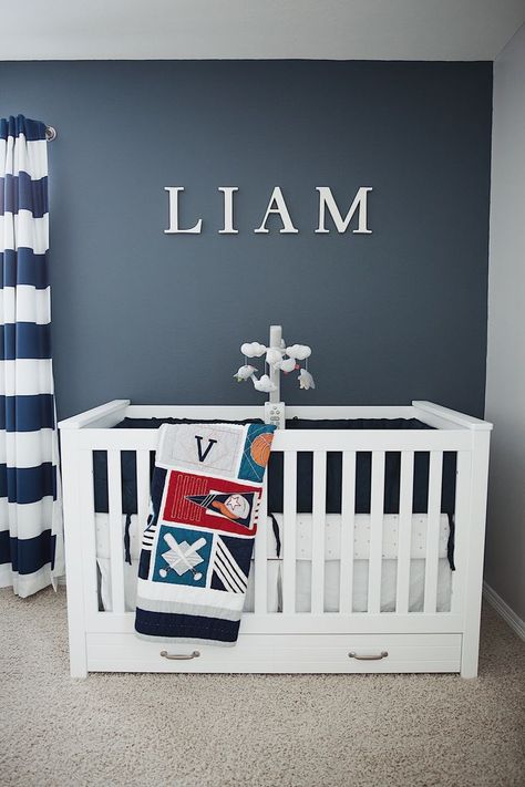 Sports Nursery Theme, Nursery Reveal, Boy Nursery Themes, Stylish Bedroom Design, Baby Boy Room Nursery, Baby Boy Nursery, Baby Room Design, Negril, Nursery Baby Room