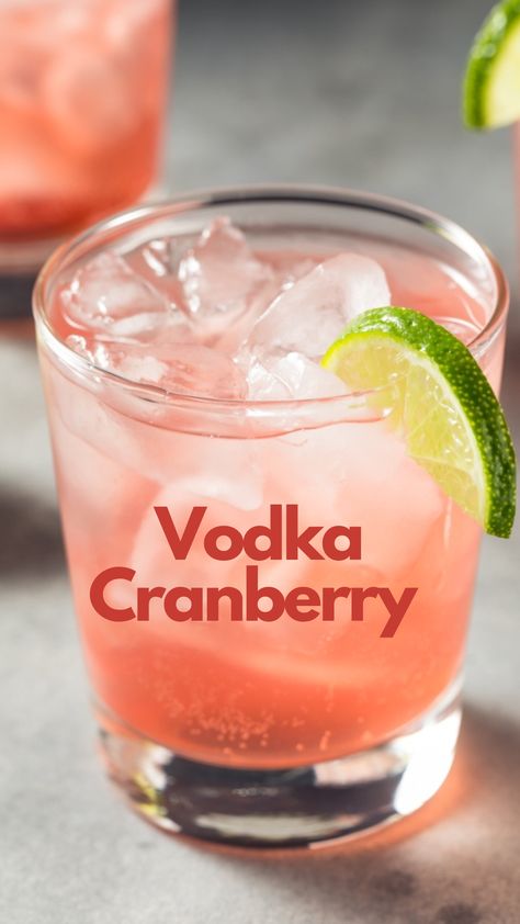 Experience the perfect blend of premium vodka and the tangy sweetness of cranberry juice in every sip. This classic cocktail is a timeless favorite, ideal for any occasion. Shake, pour, and garnish with a lime wedge for a burst of flavor. Cheers to the Vodka Cranberry, a delightful and effortless choice for those who appreciate the classics! 🥂🍒 #VodkaCranberry Easy Alcoholic Mixed Drinks, Raspberry Smirnoff Vodka Drinks, Drinks With Titos Vodka Cocktails, Drinks With Club Soda Cocktails, Cocktails With Vodka Easy, Vodka Sour Cocktail, Cranberry And Vodka Recipes, Vodka Seltzer Cocktails, Cranberry Vodka Drinks