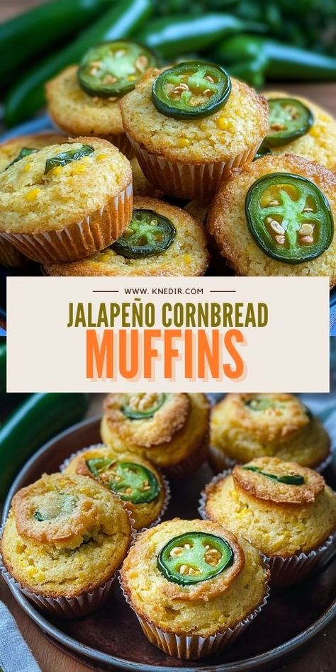 Jalapeño Cornbread Muffins Ingredients: 1 cup yellow cornmeal 1 cup all-purpose flour 1/4 cup granulated sugar 1 tablespoon baking powder 1/2 teaspoon baking soda 1/2 teaspoon salt 1 cup buttermilk 2 large eggs 1/4 cup unsalted butter, melted 1/2 cup sour cream 1 jalapeño pepper, seeded and finely chopped 1/2 cup corn kernels (fresh or frozen) 1/4 cup shredded cheddar cheese #Jalapeño #Cornbread #Muffins Buttermilk Corn Muffins, Jalapeno Corn Muffins, Jalapeno Cheddar Cornbread, Cheddar Cornbread, Jalapeño Cornbread, Cornbread Muffins, Jalapeno Cheddar, Shredded Cheddar Cheese, Corn Muffins