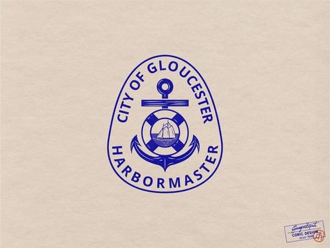 Logo Design for City of Gloucester Harbormaster Nautical Graphic Design, Wordmark Logo Typography, Bd Design, Logo Inspiration Vintage, Small Business Logo Design, Nautical Logo, Marines Logo, Hand Drawn Logo Design, Anchor Logo