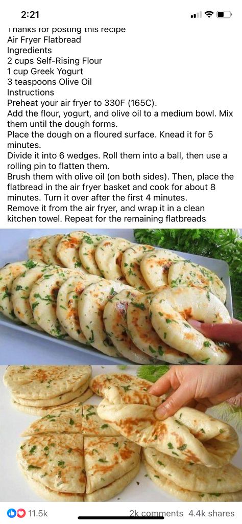 Garlic Flatbread, Desserts Gluten Free, Simple Family Meals, Flatbread Recipe, Flatbread Recipes, Easy Summer Desserts, Flat Bread, Air Fryer Recipes Easy, Food Recepie