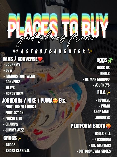 Shoe Places To Shop, Baddie Clothing Stores, Where To Buy Jordans Online, Where To Buy Shoes Online, Places To Get Shoes, Places To Shop For Streetwear, Places To Shop For Clothes Teens, Cheap Places To Shop For Clothes Online, Best Places To Shop For Clothes Online